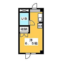 石神井台高野マンション 2階ワンルームの間取り