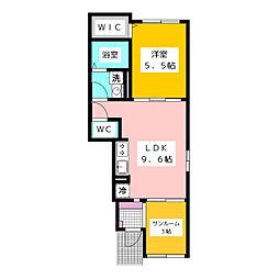 フォーマルハウト 1階1LDKの間取り