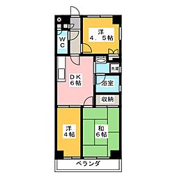 若竹ハイツ 1階3DKの間取り