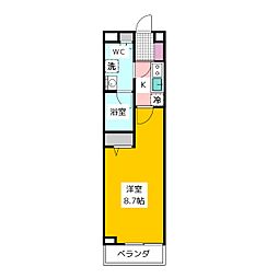 メインステージ武蔵関駅前 5階1Kの間取り
