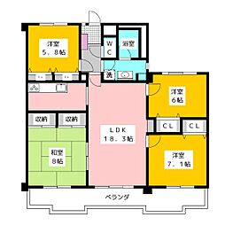 プリメール石神井 1階4LDKの間取り