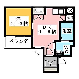 ビバリーホームズ石神井台 3階1DKの間取り