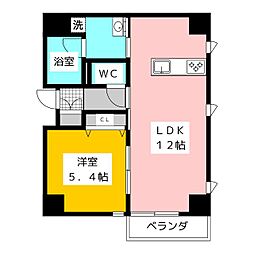 メインステージ上石神井 1階1LDKの間取り