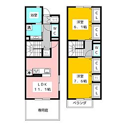 ソレイユ　ハイム 1階2LDKの間取り