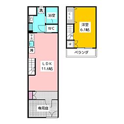 プリンセスライン石神井台 1階1LDKの間取り