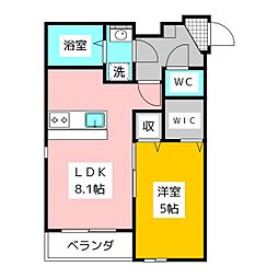 メゾン ドゥ ボヌール 2階1LDKの間取り
