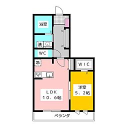 グレイス芝久保 3階1LDKの間取り
