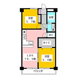 清水マンション1 1階2SLDKの間取り
