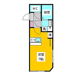 アリエル関町北 3階ワンルームの間取り