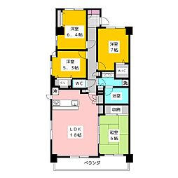 日神パレステージ石神井台 2階4LDKの間取り