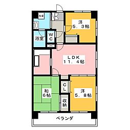 MaCハイムアネックス 2階3LDKの間取り