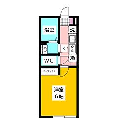 カインドネス西武柳沢II 1階1Kの間取り