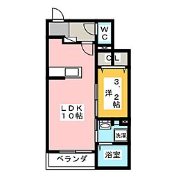 コート・グランドゥールII 1階1LDKの間取り