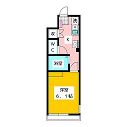 エクセルコート武蔵関 1階1Kの間取り