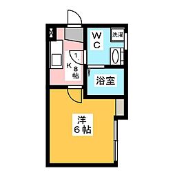 シャルム 1Kの間取図画像