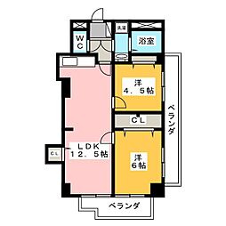 ホワイトプラザ 2LDKの間取図画像