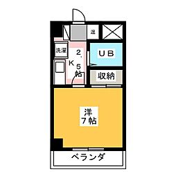 ビューラー関 1Kの間取図画像