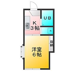 ハイムユニバース 1Kの間取図画像