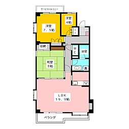 HF田無レジデンス 3LDKの間取図画像