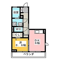 ヴィグノーブル上石神井 1DKの間取図画像