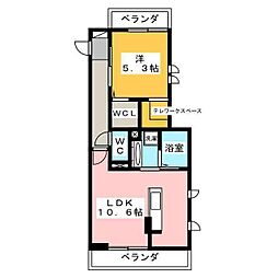 ステラ美光 1LDKの間取図画像