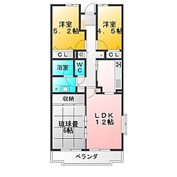 プレジデント・ミタマ 3LDKの間取図画像
