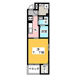 セシリア 1Kの間取図画像