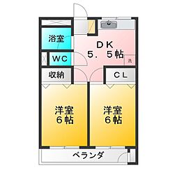 T・Cハイツ田無 2DKの間取図画像