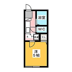 コーポK 1Kの間取図画像