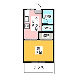 グリーンコーポ 1DKの間取図画像