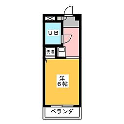ビクセル武蔵関 ワンルームの間取図画像