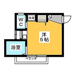 フラワーパレス ワンルームの間取図画像