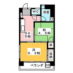 井草関口マンション 2DKの間取図画像