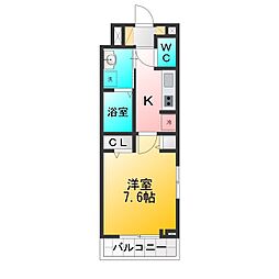 フィオーレIOGI 1Kの間取図画像