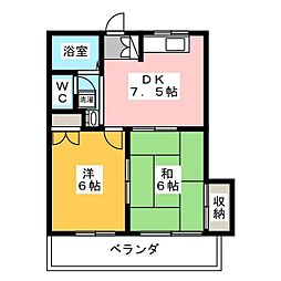 HILLS3 2DKの間取図画像