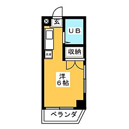 スズキマンション ワンルームの間取図画像