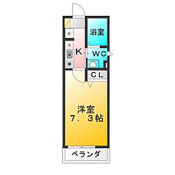 FERIO上井草 1Kの間取図画像