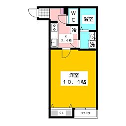 ソレイユ西東京 1Kの間取図画像