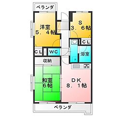 レーベンコート 2SDKの間取図画像
