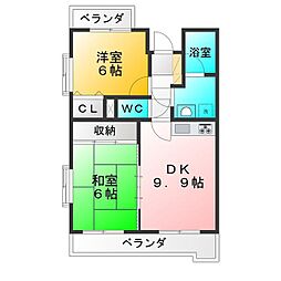 レーベンコート 2DKの間取図画像