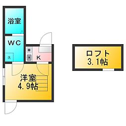 ラフィーネ上石神井 1Kの間取図画像