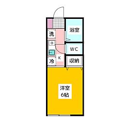 関町南レジデンス-2 1Kの間取図画像