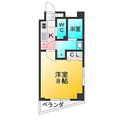 プライマル武蔵関 1Kの間取図画像