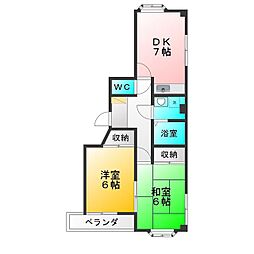 クラッセンハイム 2DKの間取図画像