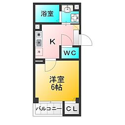 武蔵関パークマンション 1Kの間取図画像