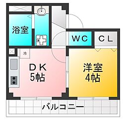 武蔵関パークマンション 1DKの間取図画像