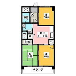 上鷺ロイヤルハイツ 3DKの間取図画像