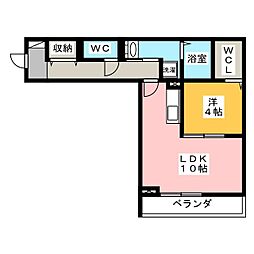 ロイジェント井荻C 1LDKの間取図画像
