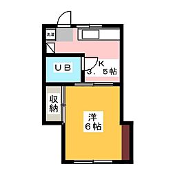 コーポ大澤 1Kの間取図画像