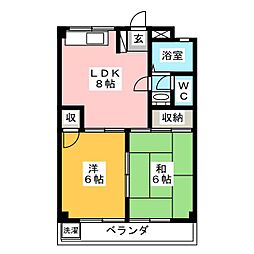 明治コーポ 2LDKの間取図画像